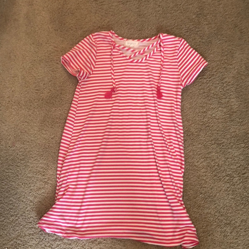 Pink and white dress